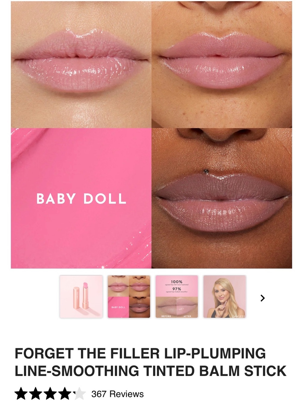 LAWLESS Baby Doll Tinted Lip Balm - Sheer Pink